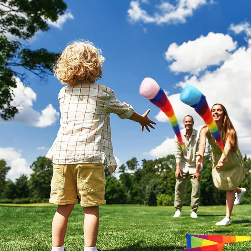 Hand Throwing Meteor Ball with Rainbow Tails