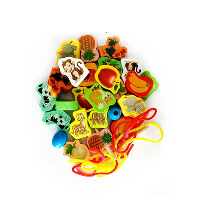 26-Piece Wooden Stringing Beads Toy Set